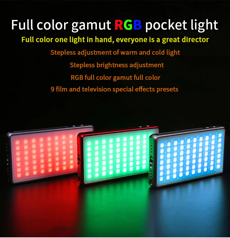 Výkonné malé RGB LED světlo FOTOBETTER R190 7